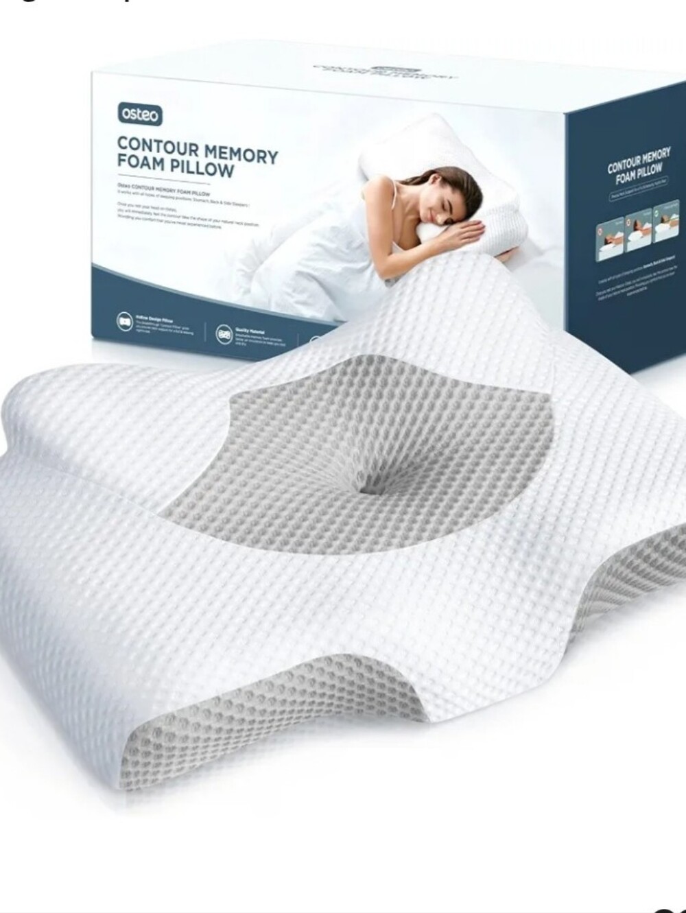 Osteo Cervical Pillow for Neck Pain Relief, Hollow Design Memory Foam Pillows
